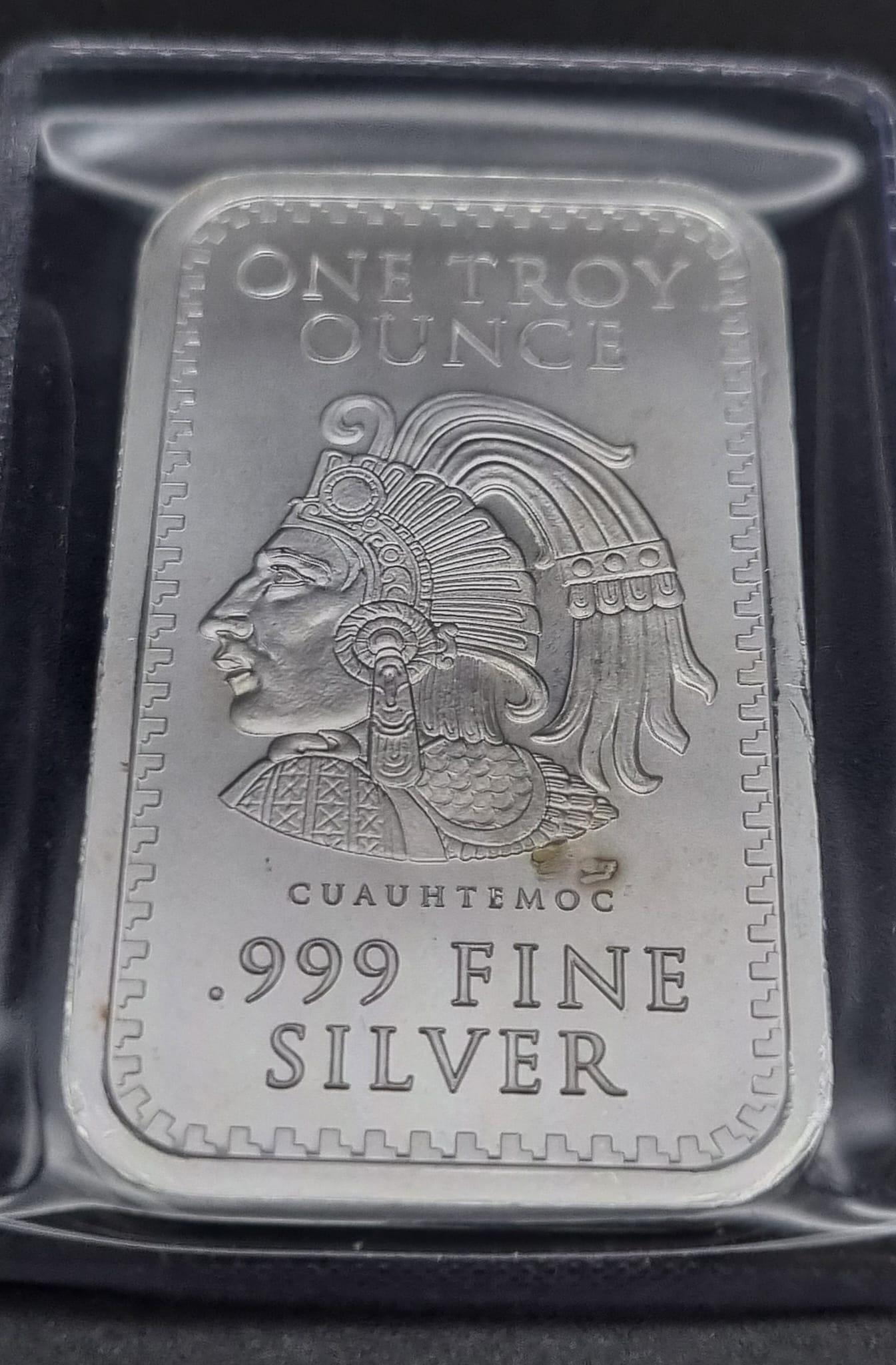 Three Pure Silver (.999) Aztec Calendar 1oz Ingots. 5 x 3cm. 3oz silver total weight. - Image 4 of 4