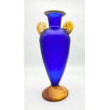 A Vintage Caslake Cobalt Blue Vase. Signed on base. 32cm tall.