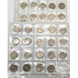 A collection of 30 Vintage USA Liberty Quarter Dollars with Dates 1965 through to 1974, 2 x 1976,