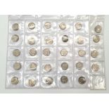 A collection of 29 USA Liberty 1 Dime Coins with Dates from 1965, 1967 through to 1969, 1970 through