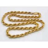 9K YELLOW GOLD ROPE NECKLACE 19" 10.8G