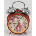 A Very Rare Vintage Ronald Macdonald Double-Bell Alarm Clock. In working order. 18cm