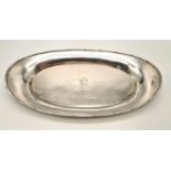 Antique Chinese Solid Silver Very Large Serving Dish Or Plate 35cm x 18cm. Hallmarked at the base.