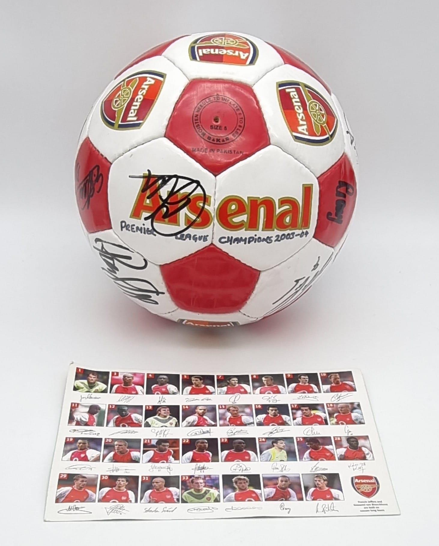 An Incredible Authentic Arsenal FC Invincibles Signed Premier League Winners Football - 2003/4