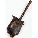 WW1 Imperial German 1915 Dated Trench Spade and Leather Pannier. Beautiful Markings.