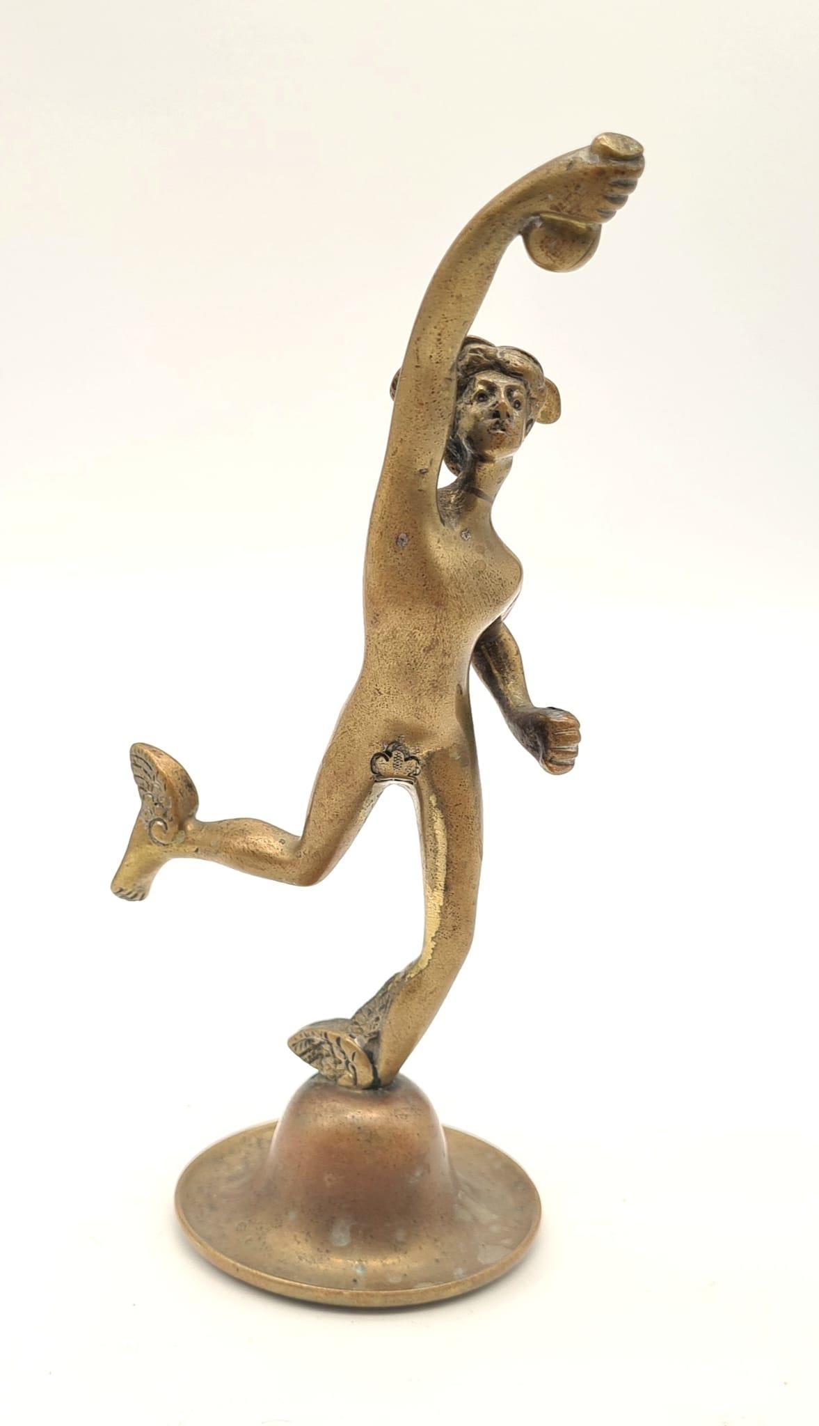 An Antique Rare Bronze Car Mascot Figure in the Form of Mercury - God of Speed and escort to the