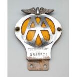 A Vintage Possibly Antique AA Road Badge. 0545374.