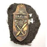 WW2 German Narvik Campaign Shield cut from a uniform.