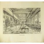 A Vintage Print of the Long Room at Lords Cricket Ground. 50 x39cm.