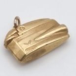 A Vintage Lighter 9K Yellow Gold Pendant or Charm. 20mm. 1.35g