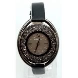 SWAROVSKI CRYSTALLINE QUARTZ WATCH NEEDS BATTERIES 5158517. 42mm.