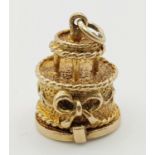 9K GOLD BIRTHDAY CAKE CHARM 4.9G