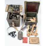 Original British WW2 Morse Code Machine with Accessories. The Unit comes in one case with headphones