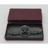 WW2 Luftwaffe Silver Grade Air to ground support Sqn flyers clasp. Maker marked: G.H Osang