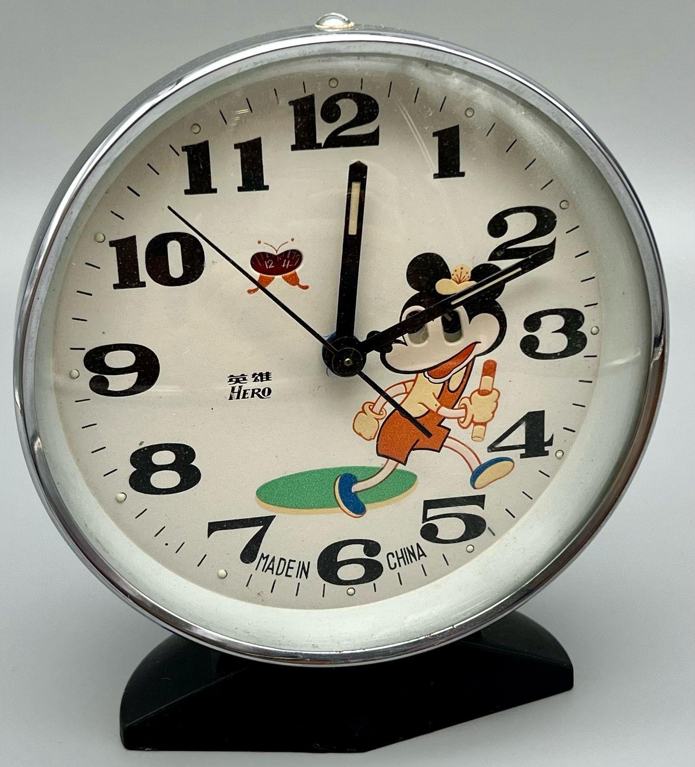 A Vintage Chinese Hero Mouse Alarm Clock. A/F. 16cm tall.