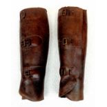 A Pair of Original British WW2 Officers Leather Leggings/Spats. A/F.