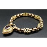 An Absolutely Splendid Victorian Hand-Made 15K Gold Bracelet. Faceted belcher links connected to
