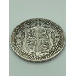 SILVER HALF CROWN 1907 in very/extra fine condition. Having clear and bold detail to both sides.