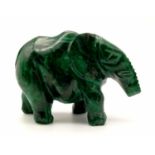 A Malachite Elephant Figure. 9 x 7cm. 275g.