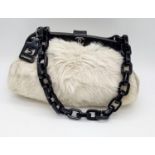 A CHANEL 5 faux fur clutch bag with original cloth protective bag. Serial No: 10258973, Ref: 9378