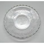 A Vintage Decorative 1937 Glass Plate Celebrating the Coronation of King George VI. 24cm diameter.