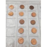 A Collection of 42 USA Liberty 1 cent coin Dates from 1954, 1957, 1958 to 1959, 1961 to 1962, 1964