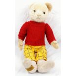 A Limited Edition Rubert the Bear. Made by Merry thought of the UK. Red jumper and yellow