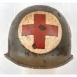 WW2 US Front Seam M1 Swivel Bale Medics Helmet with Westinghouse liner.