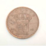 1953 BELGIE 50 CENTIMES COIN