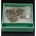 A Tiffany 925 Silver Choker Necklace with 1837 Padlock Pendant. 40cm. Comes in a Tiffany box. 38.