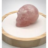 A Rose Quartz Hand-Carved Crystal Skull. 5 x 4cm