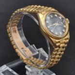 A Rare Rolex Oyster Perpetual 18K Solid Gold Datejust Ladies Watch with Bark-Effect Decorative