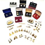 A Wide and Varied Selection of Cufflinks, Pins and Collar Studs. 30 Pairs of cufflinks, one pair and