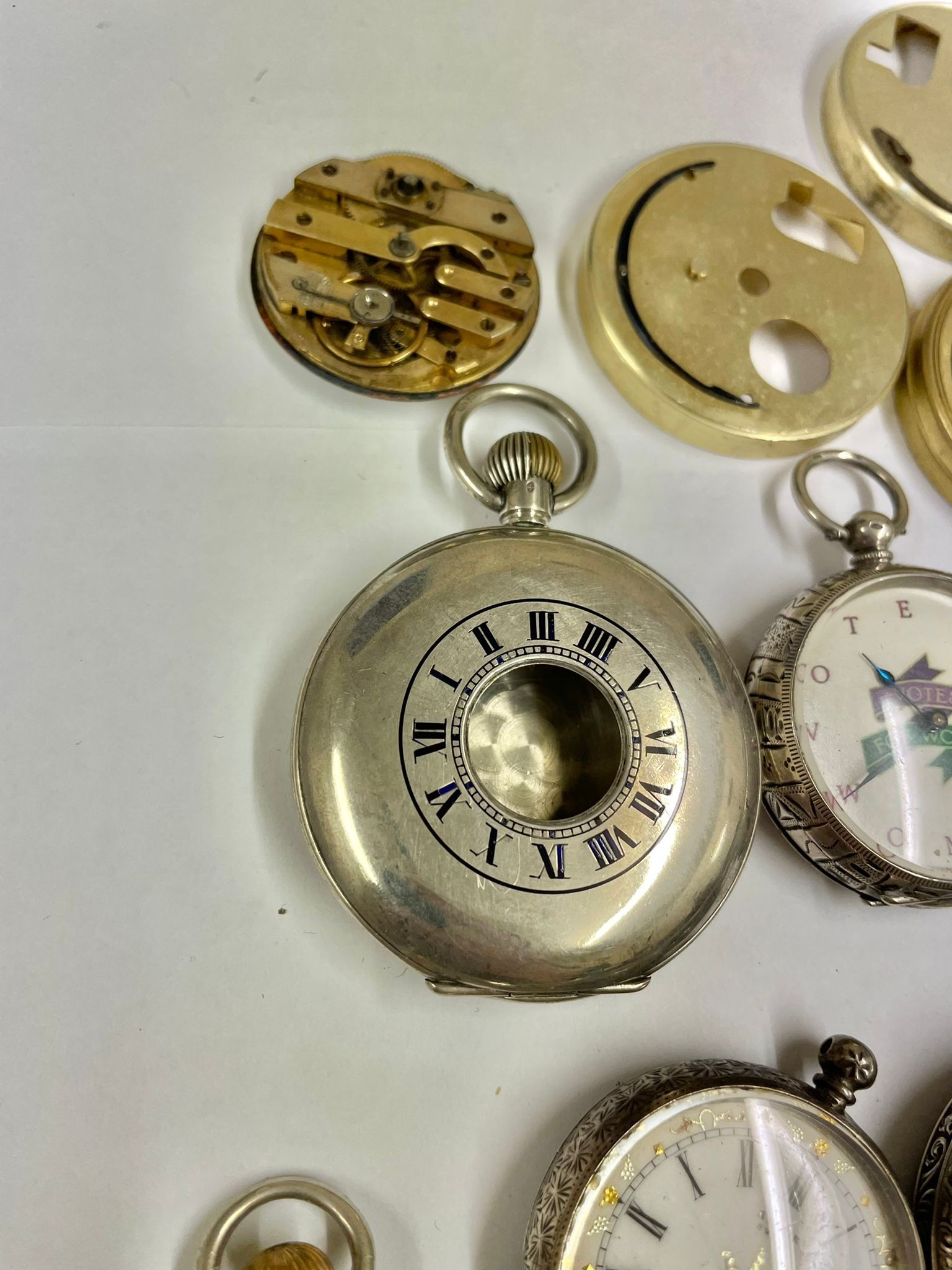 Antique & vintage silver pocket watches fusee, Waltham etc some ticking sold as found - Image 8 of 11