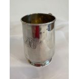 Antique SILVER christening Mug with clear hallmark for Mark Willis and son Sheffield 1912. 67 grams.