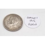 A George V 1915 Florin Silver Coin. London mint. Very fine condition but please see photos.