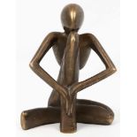 Brass modernistic sculpture. Width 15cm, Height: 19cm.