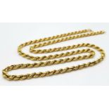 A Vintage Opera Length 9K Yellow Gold Rope-Twist Necklace. 76cm. 24.38g total weight.