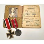 WW2 German Pay Book for a Soldier who served from 1942 on the Russian front and active service until