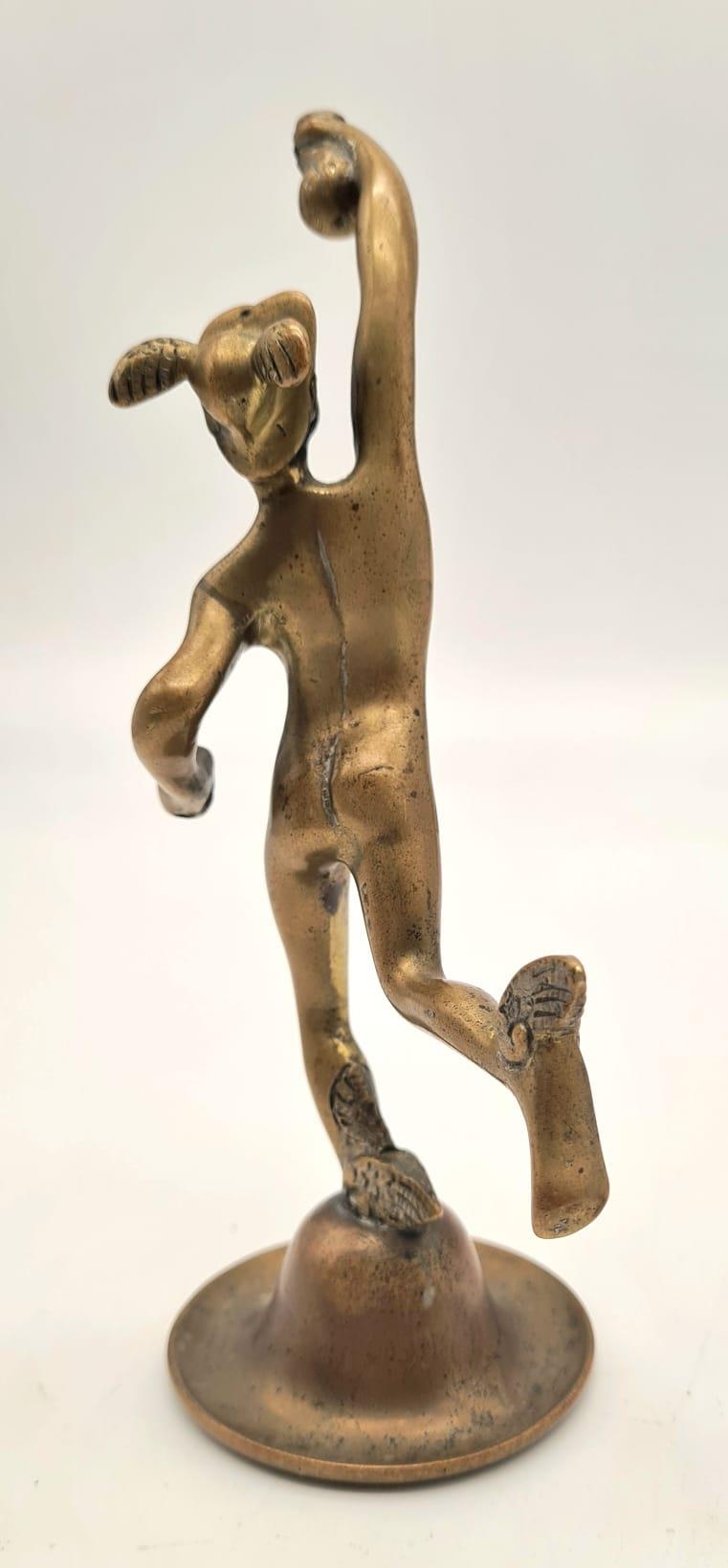 An Antique Rare Bronze Car Mascot Figure in the Form of Mercury - God of Speed and escort to the - Image 4 of 5