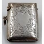 An Antique Silver Vesta Case. Hallmarks for Birmingham 1918.