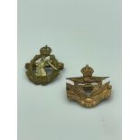 2 x Vintage World War II SWEETHEART BROOCHES for the Royal Dental Corps and the Royal Air Force.