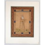 A Vintage Possibly Antique Persian Watercolour Painting - Depicting an elder in prayer. 34 x 42cm