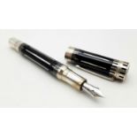 A statement MONT BLANK LVDOVICVS fountain pen with 18 K white gold nib. length: 14.5 cm, weight: