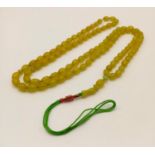 A Natural Jade Prayer Bead Set. 80cm.