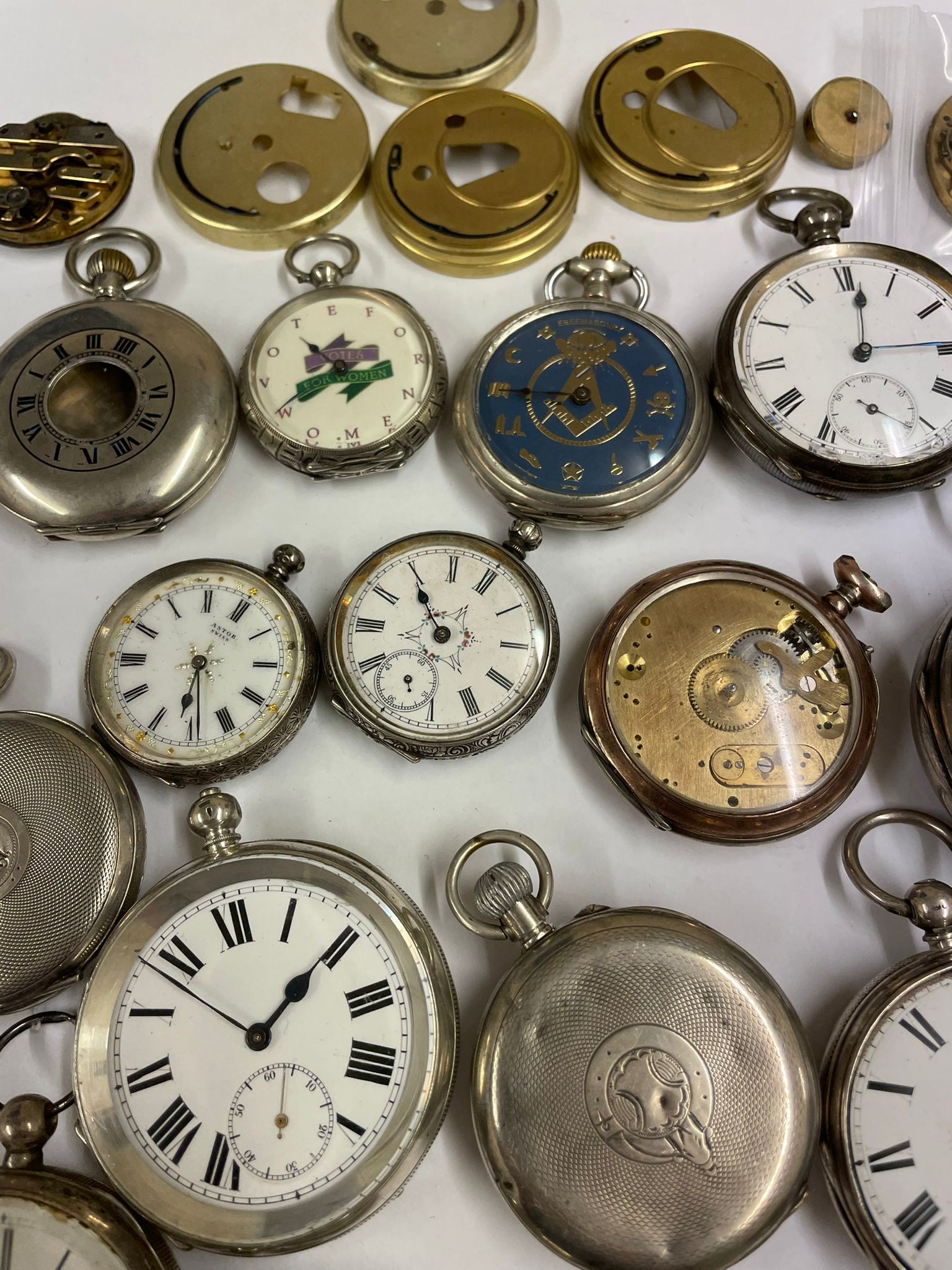 Antique & vintage silver pocket watches fusee, Waltham etc some ticking sold as found - Image 11 of 11