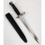 Exceptional Condition Vintage Swiss German FW KV146 Rifle Fighting Knife Bayonet and Scabbard.