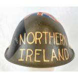 Circa 1960’s British Mk IV Helmet with hand painted memorial to Op Banner Northern Ireland.