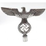 A German Third Reich Large White Metal Flag Pole Top - 23cm Wide