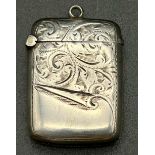 An Antique Silver Vesta Case. Hallmarks for Birmingham.